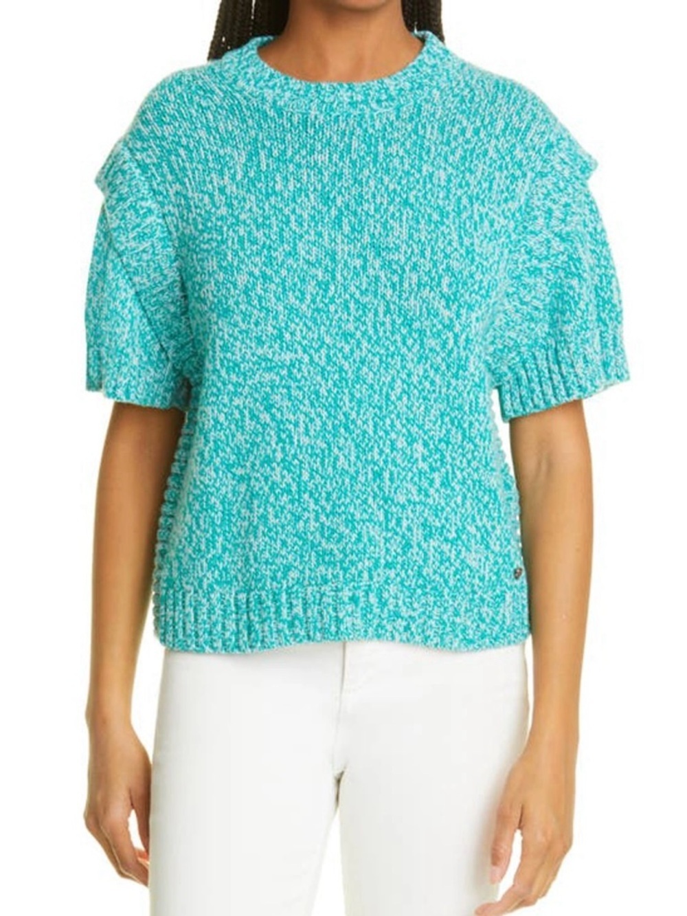 Ted Baker Sweater Aisana Short-Sleeved Knitted Top Mid Green Sz 4-6 NWT New
